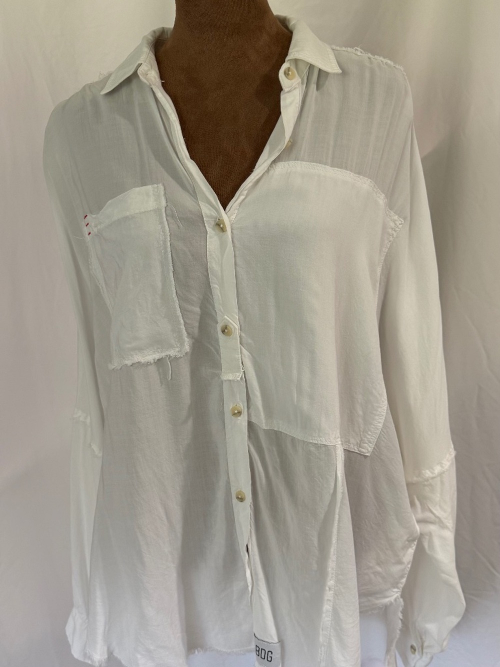 BDG Urban Outfitters White Dougie Slouchy Button-Down Shirt Woman's Small